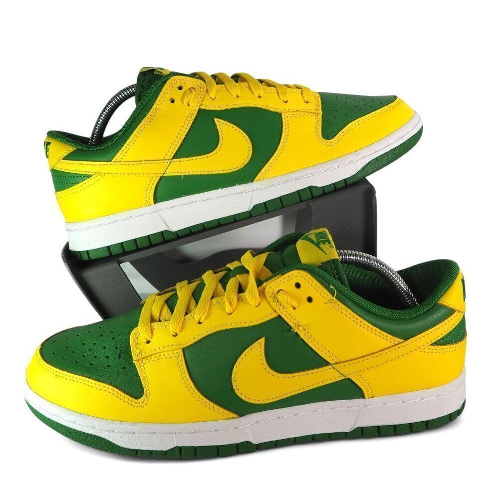 Nike Dunk Low 'Reverse Brazil' Classic 2-Tone Sneakers DV0833-300 Men's 10.5